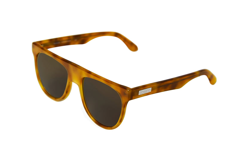 Sustainable orange prescription sunglasses from Ozeano Vision
